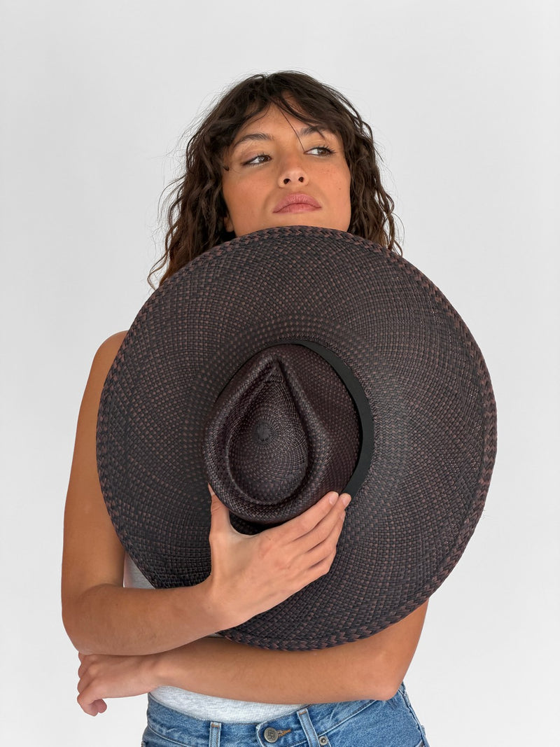 Chapeau Paille Pat - Choco Black
