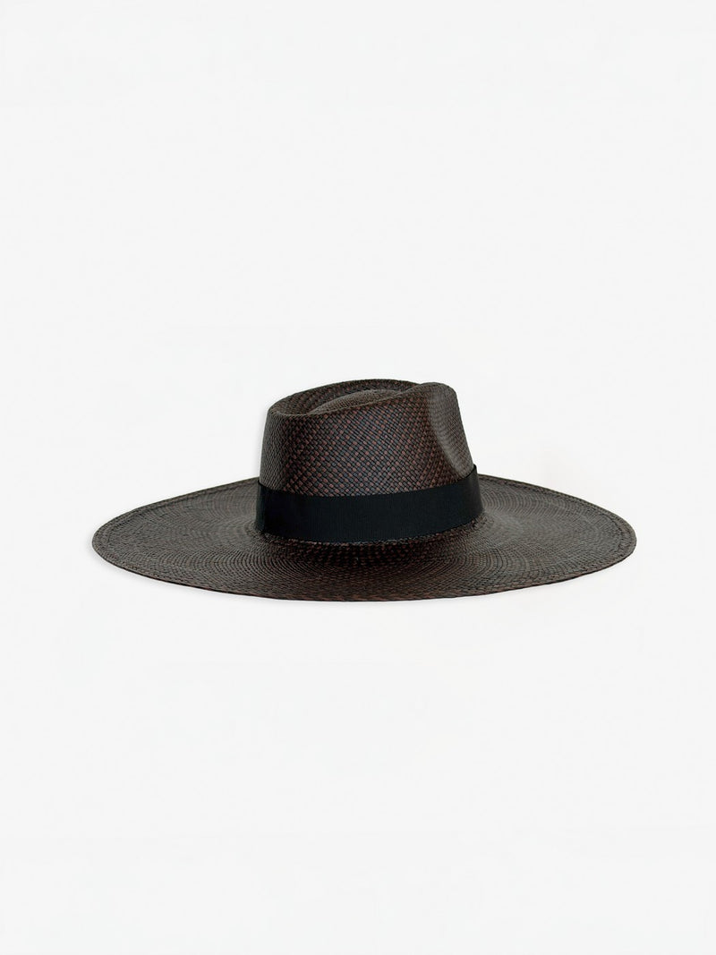 Chapeau Paille Pat - Choco Black