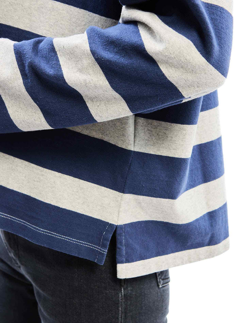 Le Polo Boxy Willie® Heavy Jersey Bio-Recyclé Rayures Navy