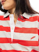 Le Polo Boxy Willie® Heavy Jersey Bio-Recyclé Rayures Rouge Tomato