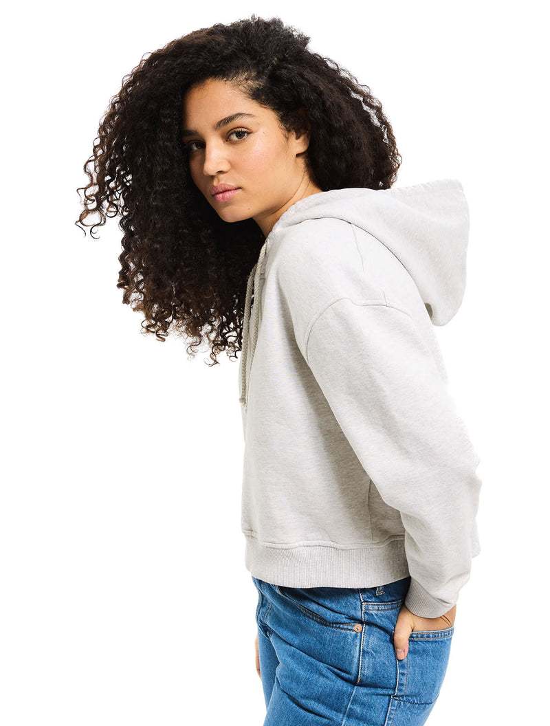 Le Sweatshirt Hoodie Boxy Marty® Molleton Bio-Recyclé Gris Chiné