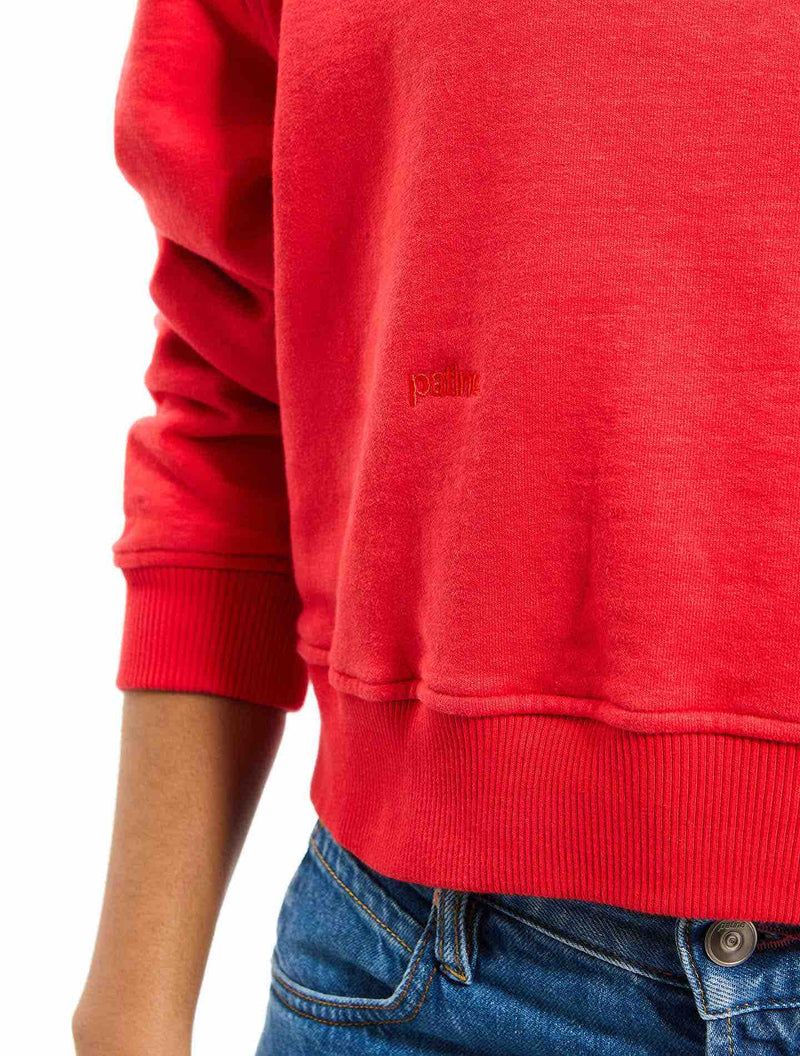 Le Sweatshirt Hoodie Boxy Marty® Molleton Bio-Recyclé Rouge Tomato