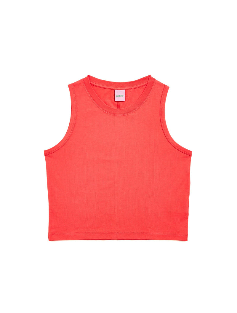 Le Tee-Shirt Débardeur Presque Crop Willie® Jersey Bio-Recyclé Rouge Tomato