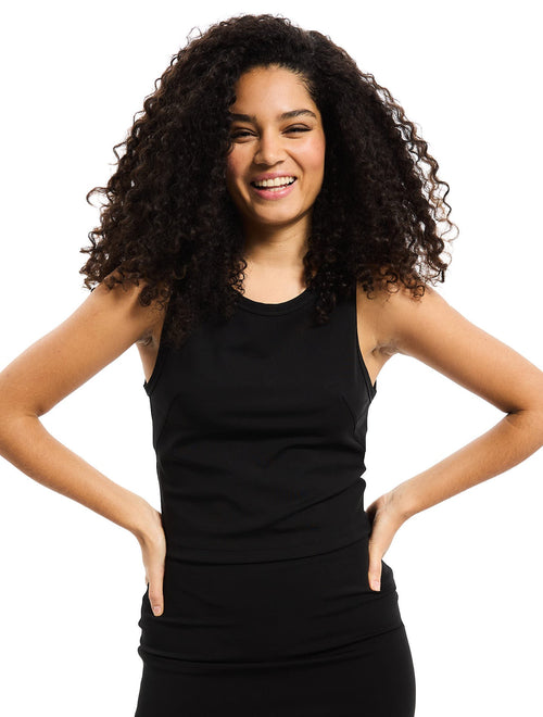 The Black Power Stretch Tank Top Black Coffee