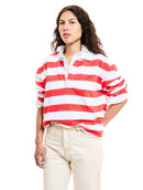 Le Polo Boxy Willie® Heavy Jersey Bio-Recyclé Rayures Rouge Blanc