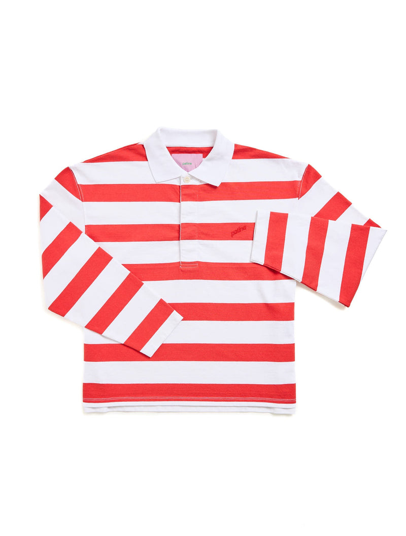 Le Polo Boxy Willie® Heavy Jersey Bio-Recyclé Rayures Rouge Blanc