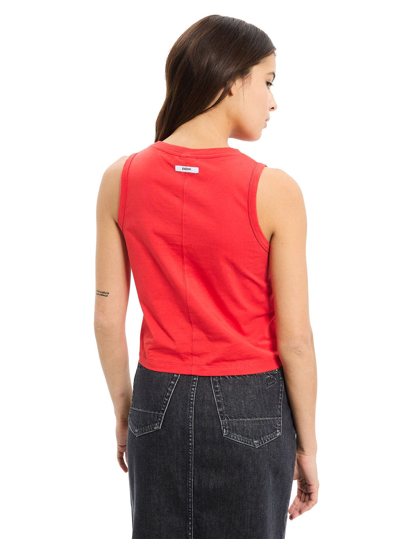 Le Tee-Shirt Débardeur Presque Crop Willie® Jersey Bio-Recyclé Rouge Tomato