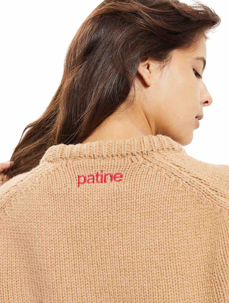 Le Pull Wooly Laine 100% Recyclée Beige Toast