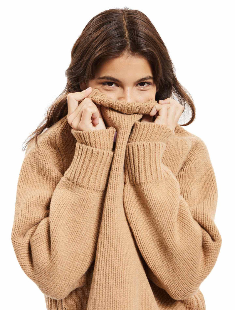 Le Pull Wooly Laine 100% Recyclée Beige Toast