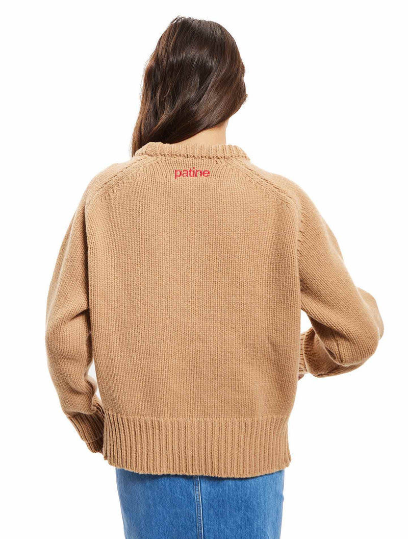 Le Pull Wooly Laine 100% Recyclée Beige Toast