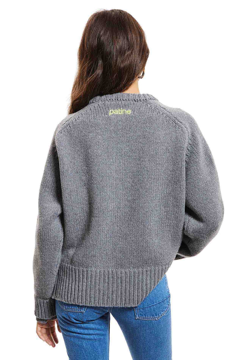 Le Pull Wooly Laine 100% Recyclée Gris Manhattan