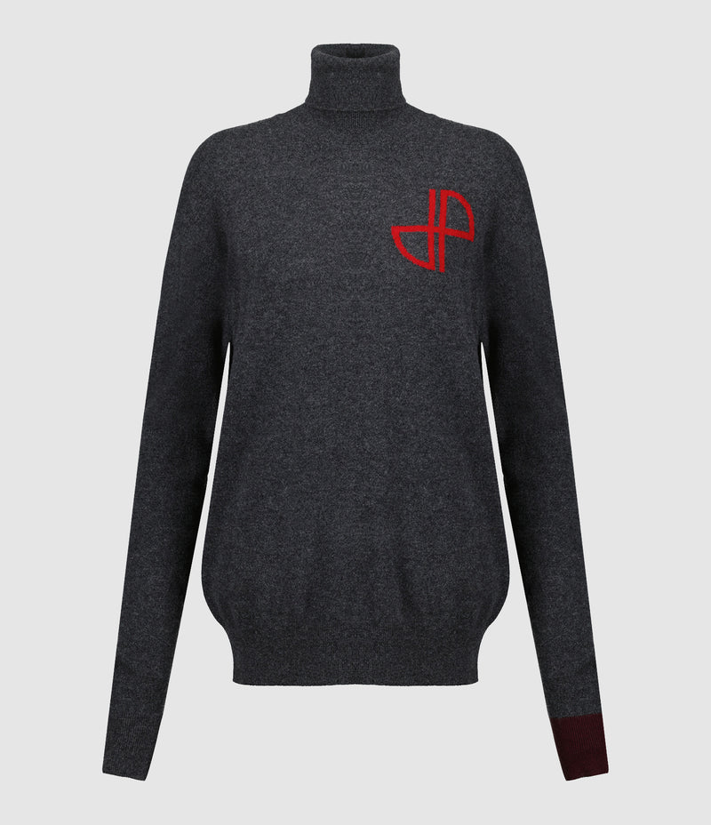 Patou - Pull Col Roulé Graphite - Femme