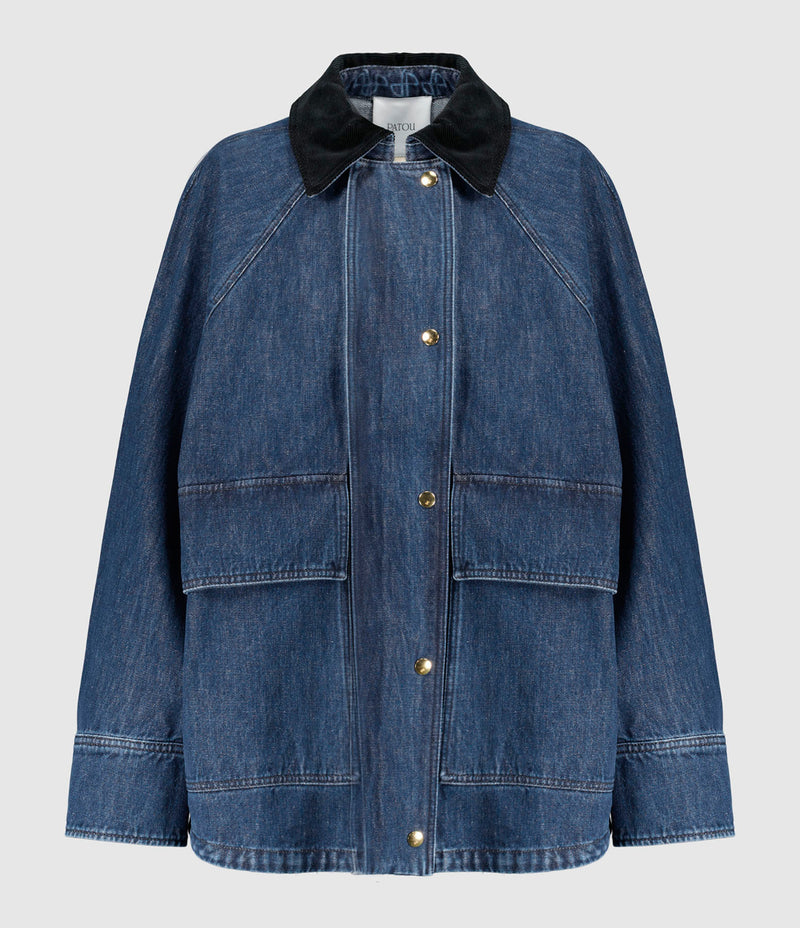 Patou - Parka Denim Bleu - Femme