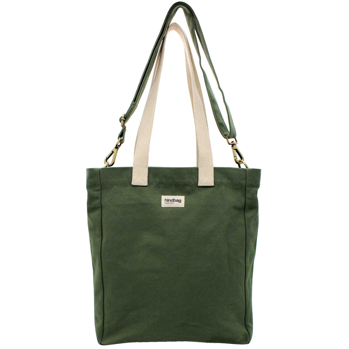 Borsa shopper verticale Paul verde oliva Hindbag2