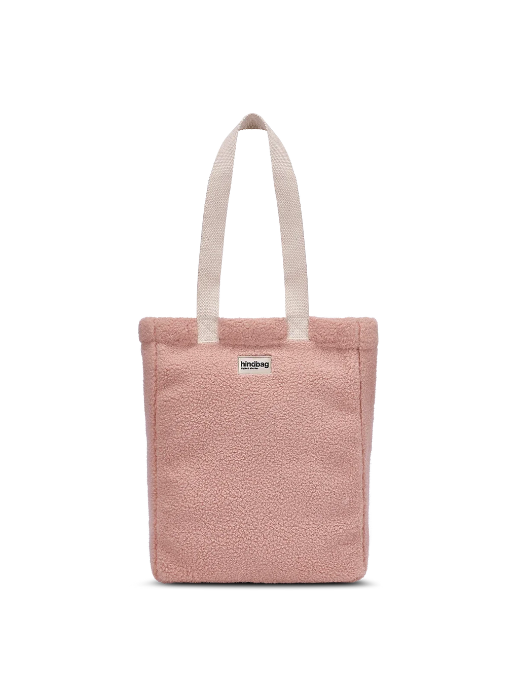 Bolso shopper vertical Paul de borreguito rosa empolvado