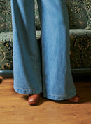 JEAN WIDE LEG BLEU PAULINE PETITE MENDIGOTE