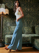 JEAN WIDE LEG BLEU PAULINE PETITE MENDIGOTE