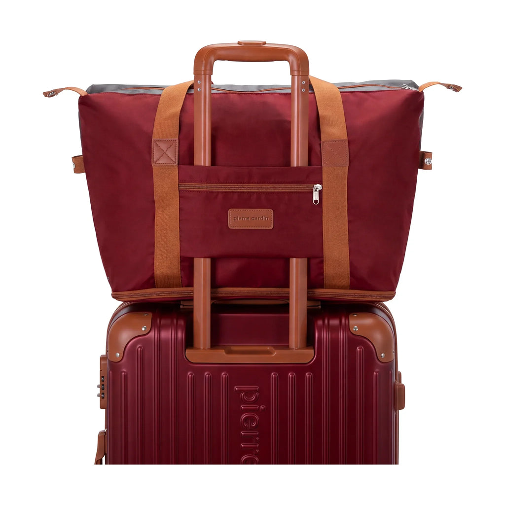Set of 3 Suitcases + 2 Bags Pierre Cardin Berlin - Dark Red