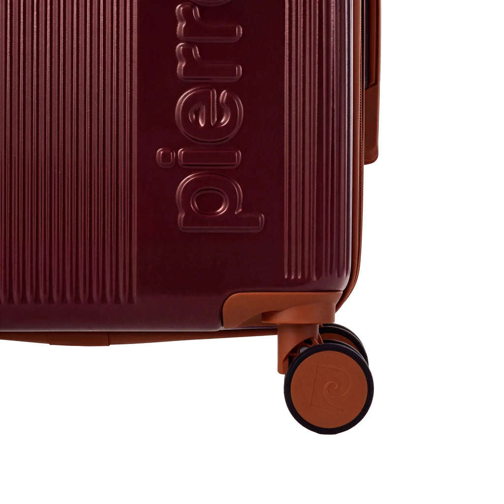 Set of 3 Suitcases + 2 Bags Pierre Cardin Berlin - Dark Red
