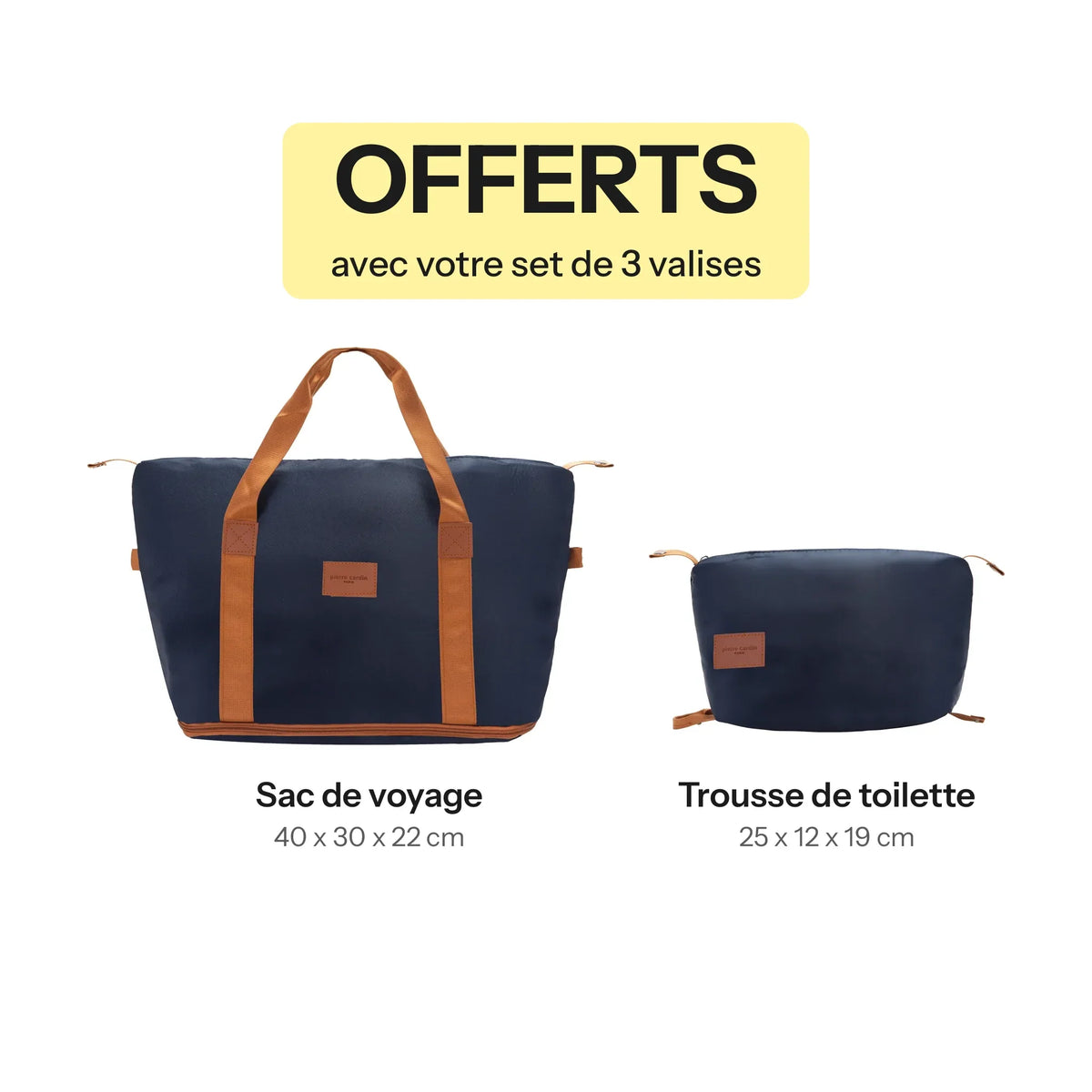 Set aus 3 Koffern + 2 Taschen Pierre Cardin Berlin – Marineblau