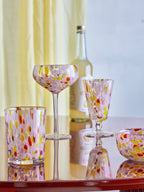 Lilya - Set of 4 Wine Glasses - Dusty Pink - Glass