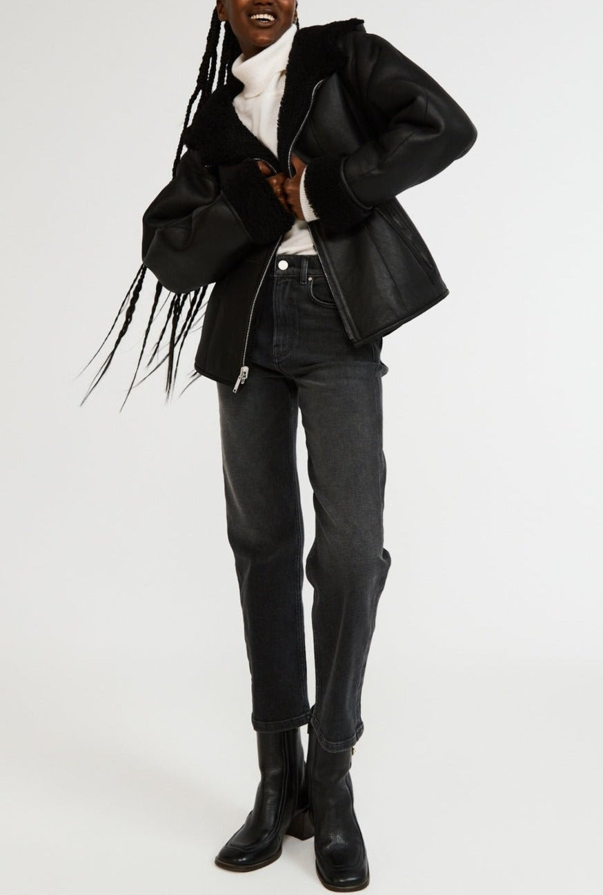 Claudie Pierlot - Peau Lainée - Falga - Noir