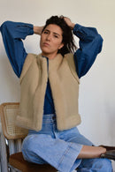 Gilet Peau Lainée Luce - Beige - Femme