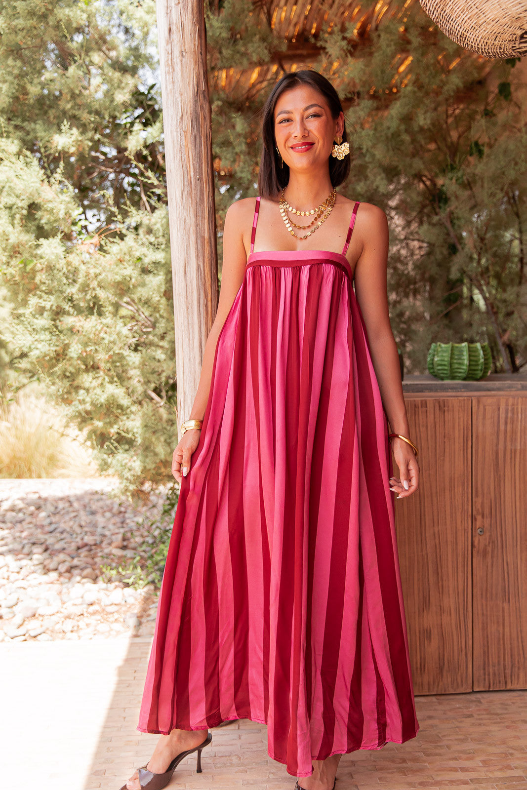PEGGY Fucsia - Abito in seta
