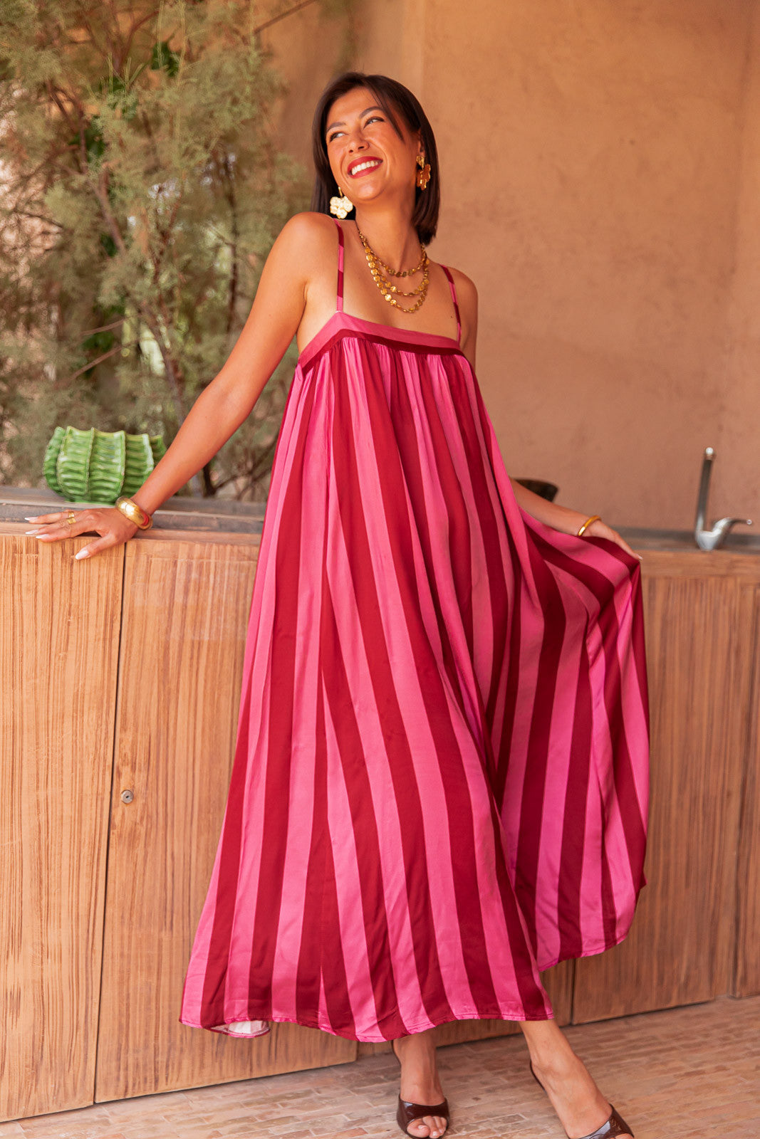 PEGGY Fucsia - Abito in seta