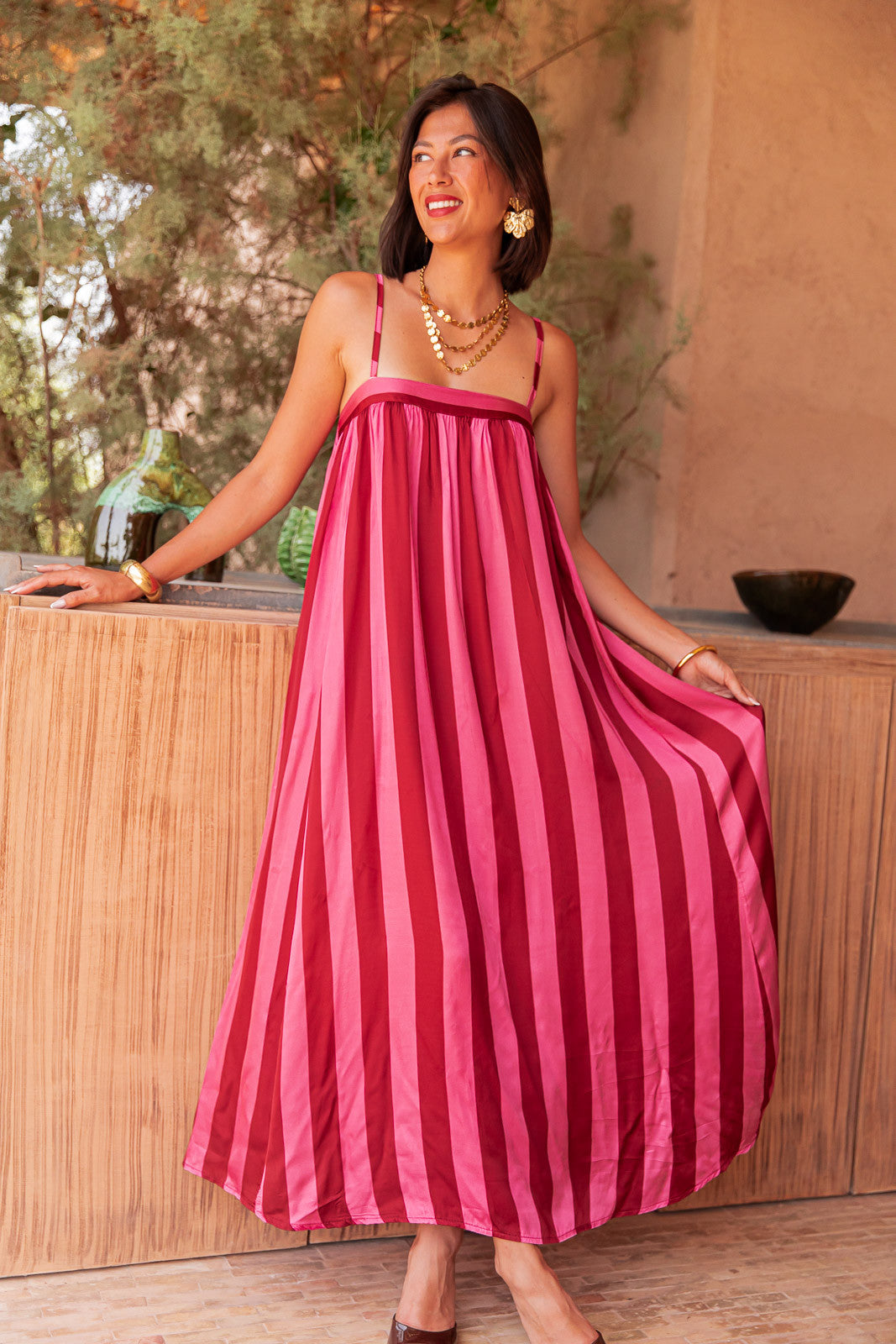 PEGGY Fucsia - Abito in seta