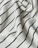 Peignoir à capuche éponge - Blanc rayé Noir