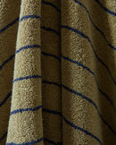 Peignoir à capuche éponge - Vert rayé Bleu