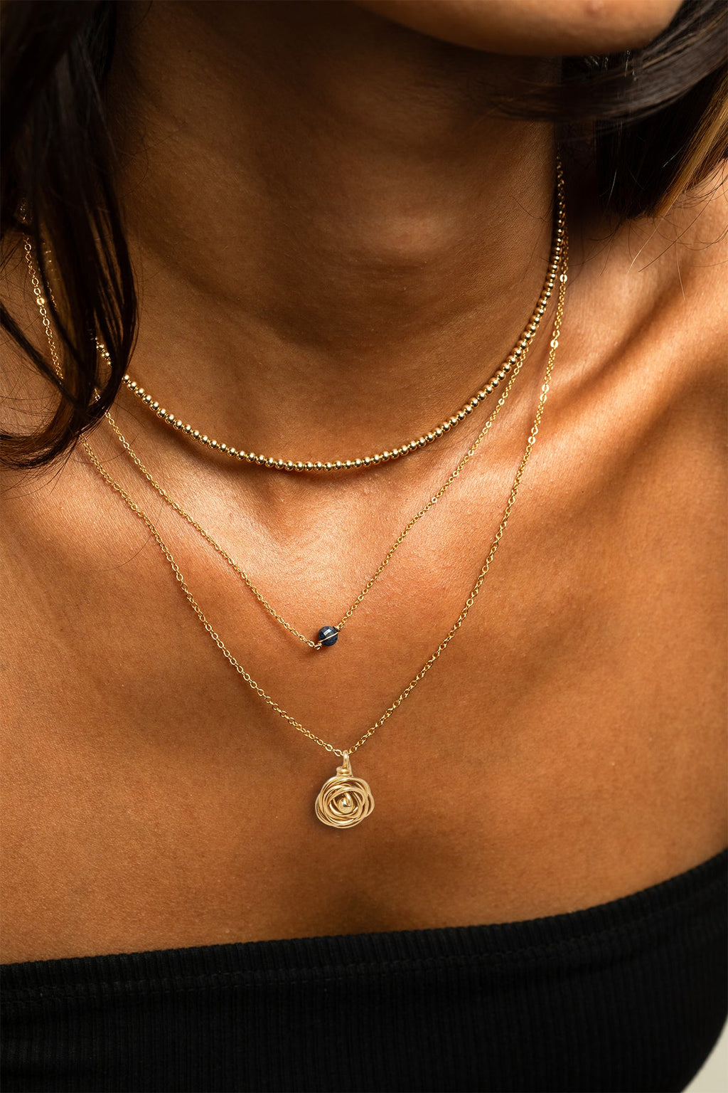 Pendentif Rosa Moyen - Or