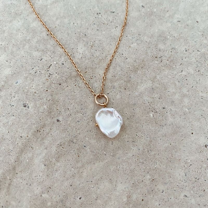 Pendentif Perle Irrégulière - Blanc