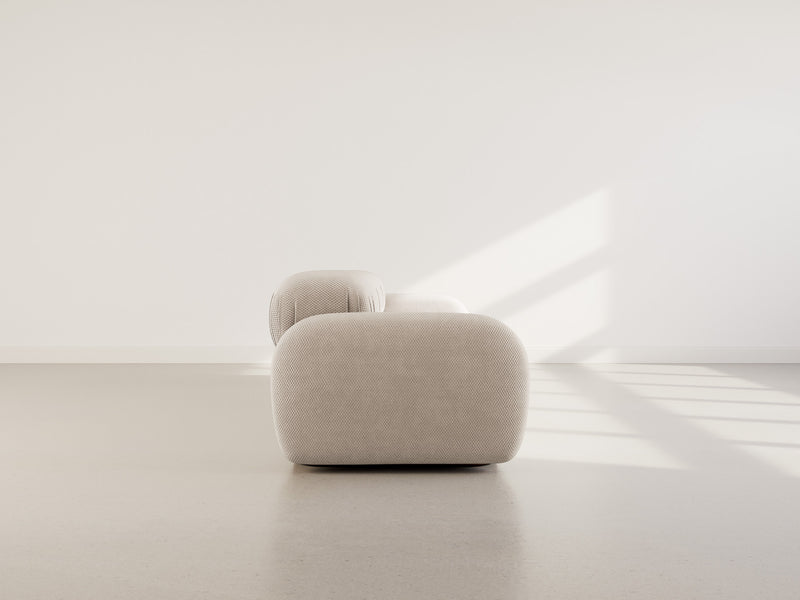 Penelope - Canapé Droit Modulable - 3 Places - Velours Texturé - Beige