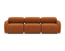 Penelope - Canapé Droit Modulable - 3 Places - Velours Texturé - Terracotta