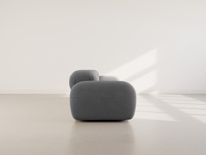 Penélope - Sofá modular recto - 3 plazas - Terciopelo texturizado - Gris