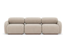 Penelope - Canapé Droit Modulable - 3 Places - Velours Texturé - Beige
