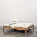 Drap Plat En Percale De Coton Lavé 300 Fils - Rayures Beiges Blanches