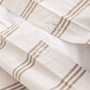 Housse De Couette En Percale De Coton Lavé 300 Fils - Rayures Beiges Marrons