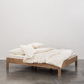 Housse De Couette - En Percale De Coton Lavé 300 Fils - Rayures Beiges Blanches