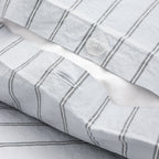 Duvet Cover - In 300 Thread Count Washed Cotton Percale - Blue Gray Stripes