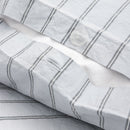 Housse De Couette En Percale De Coton Lavé 300 Fils - Rayures Bleues Grises