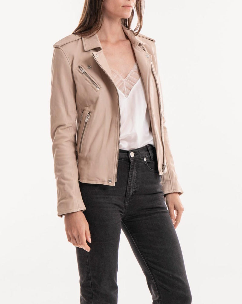 Iro - Veste En Cuir Newhan - Beige - Femme
