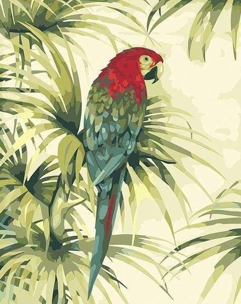 Peinture Par Numéros - Perroquet Et Plante Verte