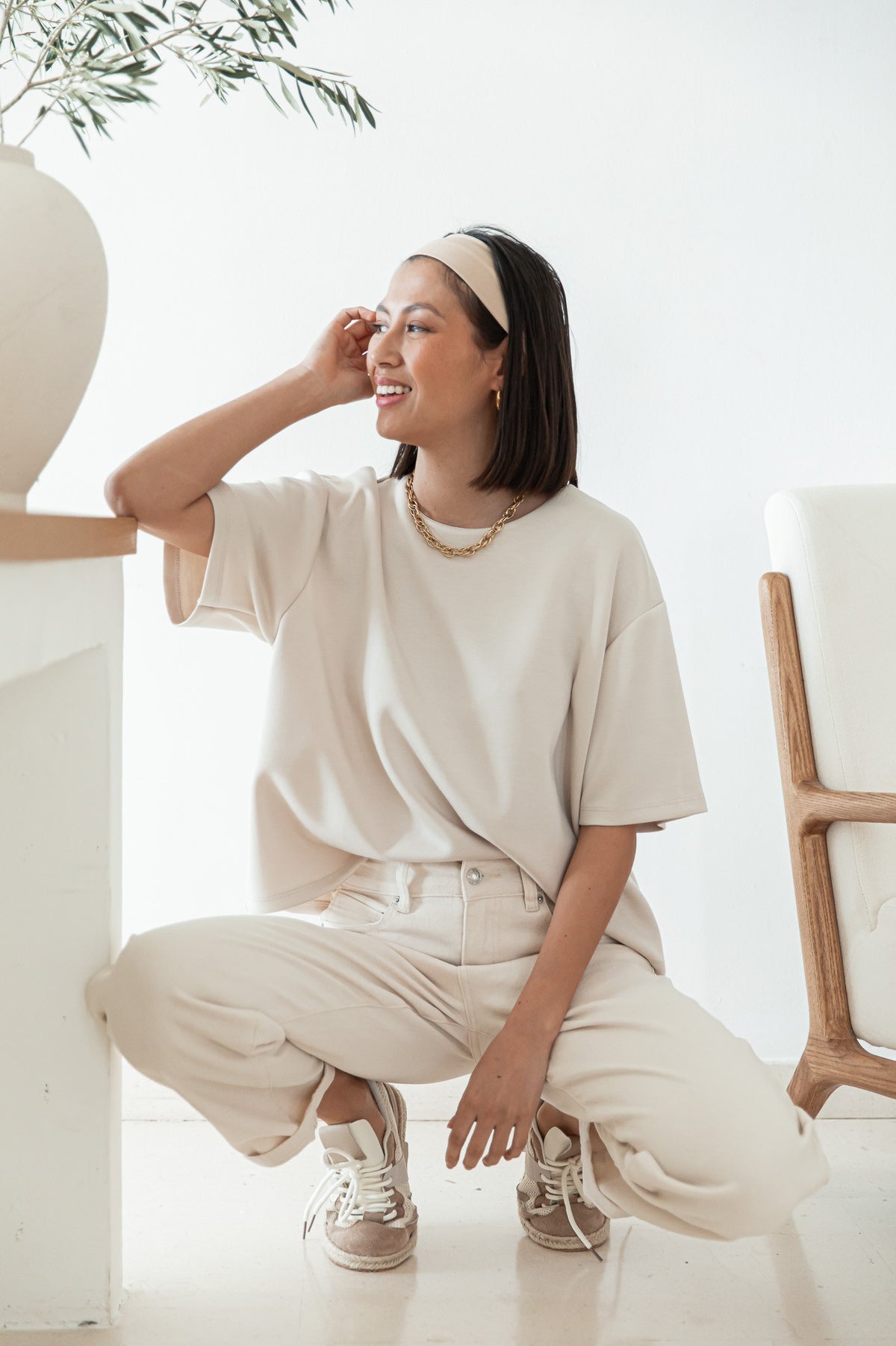 PETER beige - Camiseta oversize