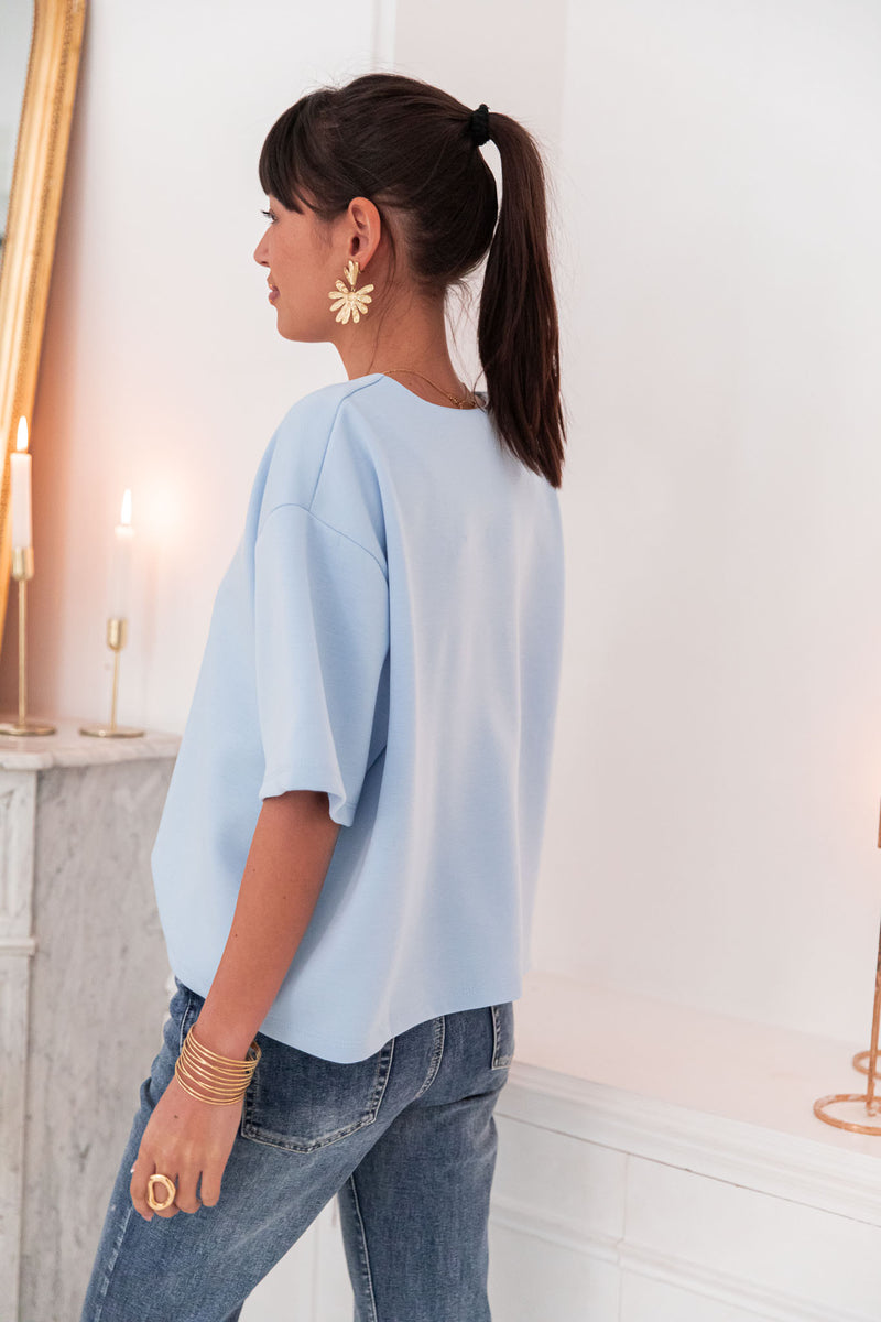 PETER Bleu Ciel - T-Shirt Oversize