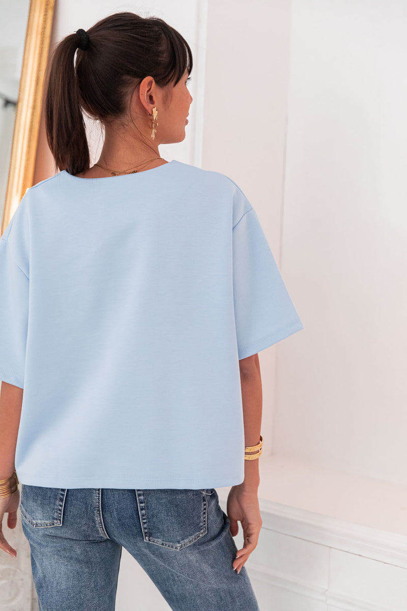 PETER Bleu Ciel - T-Shirt Oversize