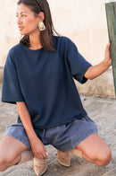 PETER Bleu Marine - T-Shirt Oversize