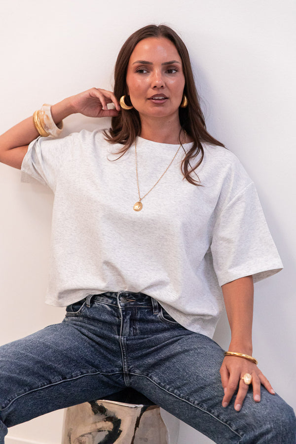 PETER Mottled Grey - The Perfect T-Shirt
